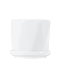 GloboStar® Artificial Garden KARPATHOS 20463 ΣΕΤ 3 Πήλινα Κεραμικά Κασπώ Γλάστρες – Flower Pots Λευκό A:Φ10cm x Υ10cm B:Φ13cm x Υ13.5cm C:Φ16cm x Υ16.5cm