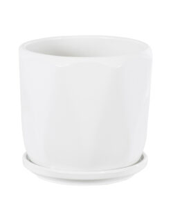 GloboStar® Artificial Garden KARPATHOS 20463 ΣΕΤ 3 Πήλινα Κεραμικά Κασπώ Γλάστρες – Flower Pots Λευκό A:Φ10cm x Υ10cm B:Φ13cm x Υ13.5cm C:Φ16cm x Υ16.5cm