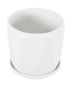 GloboStar® Artificial Garden KARPATHOS 20463 ΣΕΤ 3 Πήλινα Κεραμικά Κασπώ Γλάστρες – Flower Pots Λευκό A:Φ10cm x Υ10cm B:Φ13cm x Υ13.5cm C:Φ16cm x Υ16.5cm