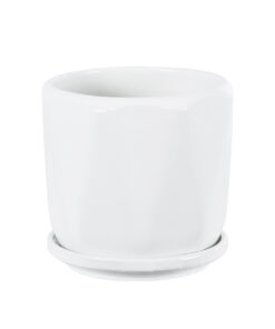 GloboStar® Artificial Garden KARPATHOS 20463 ΣΕΤ 3 Πήλινα Κεραμικά Κασπώ Γλάστρες – Flower Pots Λευκό A:Φ10cm x Υ10cm B:Φ13cm x Υ13.5cm C:Φ16cm x Υ16.5cm