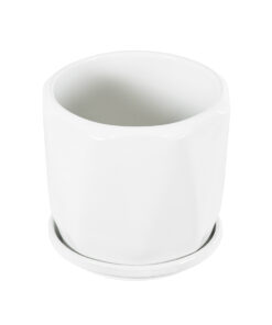 GloboStar® Artificial Garden KARPATHOS 20463 ΣΕΤ 3 Πήλινα Κεραμικά Κασπώ Γλάστρες – Flower Pots Λευκό A:Φ10cm x Υ10cm B:Φ13cm x Υ13.5cm C:Φ16cm x Υ16.5cm