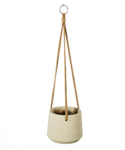 GloboStar® Artificial Garden DONOUSA 20465 Κρεμαστό Πήλινο Κεραμικό Κασπώ Γλάστρα – Flower Pot Μπεζ Φ13.5cm x Υ13cm