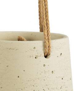 GloboStar® Artificial Garden DONOUSA 20465 Κρεμαστό Πήλινο Κεραμικό Κασπώ Γλάστρα – Flower Pot Μπεζ Φ13.5cm x Υ13cm