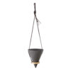 GloboStar® Artificial Garden AIGINA 20466 Κρεμαστό Πήλινο Κεραμικό Κασπώ Γλάστρα – Flower Pot Μαύρο Φ13cm x Υ15cm
