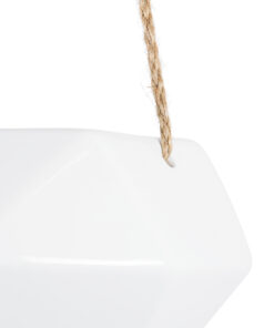 GloboStar® Artificial Garden HERAKLIO 20467 Κρεμαστό Πήλινο Κεραμικό Κασπώ Γλάστρα – Flower Pot Λευκό Μ13.5cm x Π15.5 x Υ37cm