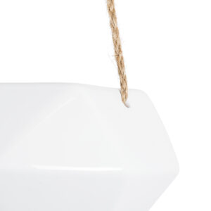 GloboStar® Artificial Garden HERAKLIO 20467 Κρεμαστό Πήλινο Κεραμικό Κασπώ Γλάστρα – Flower Pot Λευκό Μ13.5cm x Π15.5 x Υ37cm