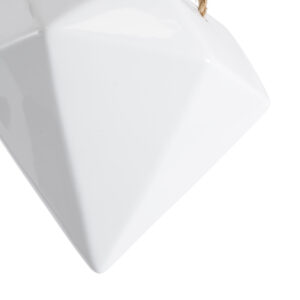 GloboStar® Artificial Garden HERAKLIO 20467 Κρεμαστό Πήλινο Κεραμικό Κασπώ Γλάστρα – Flower Pot Λευκό Μ13.5cm x Π15.5 x Υ37cm