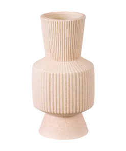 GloboStar® Artificial Garden CAPRI 20468 Πήλινο Κεραμικό Κασπώ Γλάστρα – Flower Pot Απαλό Μπεζ Φ7.5cm x Υ20cm