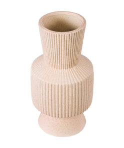 GloboStar® Artificial Garden CAPRI 20468 Πήλινο Κεραμικό Κασπώ Γλάστρα – Flower Pot Απαλό Μπεζ Φ7.5cm x Υ20cm