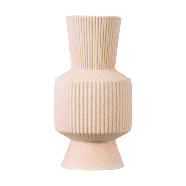 GloboStar® Artificial Garden CAPRI 20468 Πήλινο Κεραμικό Κασπώ Γλάστρα – Flower Pot Απαλό Μπεζ Φ7.5cm x Υ20cm