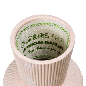 GloboStar® Artificial Garden CAPRI 20468 Πήλινο Κεραμικό Κασπώ Γλάστρα – Flower Pot Απαλό Μπεζ Φ7.5cm x Υ20cm