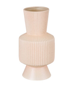 GloboStar® Artificial Garden CAPRI 20470 Πήλινο Κεραμικό Κασπώ Γλάστρα – Flower Pot Απαλό Μπεζ Φ9.5cm x Υ25cm