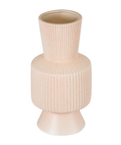 GloboStar® Artificial Garden CAPRI 20470 Πήλινο Κεραμικό Κασπώ Γλάστρα – Flower Pot Απαλό Μπεζ Φ9.5cm x Υ25cm