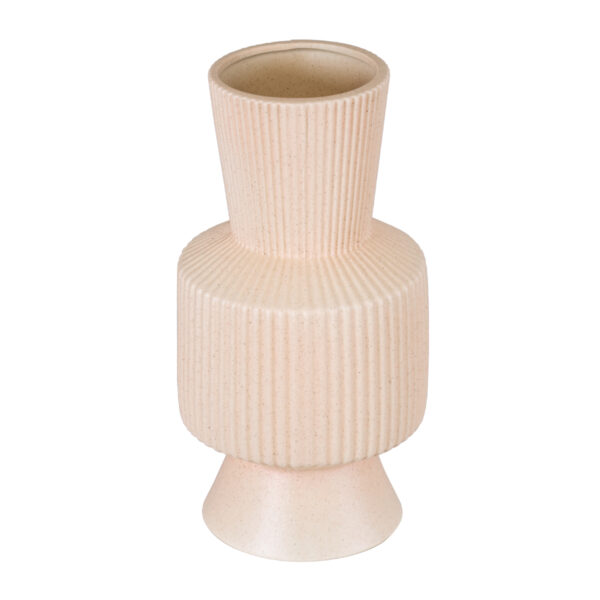 GloboStar® Artificial Garden CAPRI 20470 Πήλινο Κεραμικό Κασπώ Γλάστρα – Flower Pot Απαλό Μπεζ Φ9.5cm x Υ25cm