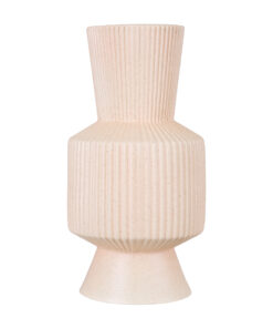 GloboStar® Artificial Garden CAPRI 20470 Πήλινο Κεραμικό Κασπώ Γλάστρα – Flower Pot Απαλό Μπεζ Φ9.5cm x Υ25cm