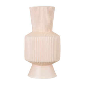 GloboStar® Artificial Garden CAPRI 20470 Πήλινο Κεραμικό Κασπώ Γλάστρα – Flower Pot Απαλό Μπεζ Φ9.5cm x Υ25cm