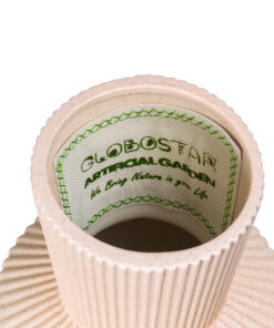 GloboStar® Artificial Garden CAPRI 20470 Πήλινο Κεραμικό Κασπώ Γλάστρα – Flower Pot Απαλό Μπεζ Φ9.5cm x Υ25cm