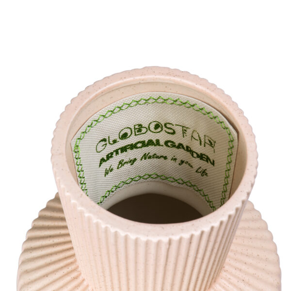 GloboStar® Artificial Garden CAPRI 20470 Πήλινο Κεραμικό Κασπώ Γλάστρα – Flower Pot Απαλό Μπεζ Φ9.5cm x Υ25cm