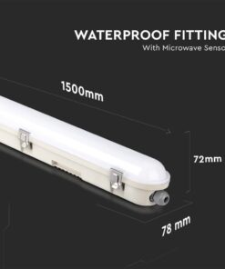 LED Φωτιστικό 48W Τύπου Φθορίου 150cm V-TAC PRO Samsung Chip 120° 5760lm με Ανιχνευτή Κίνησης IP65 Ψυχρό 6400K – 20471