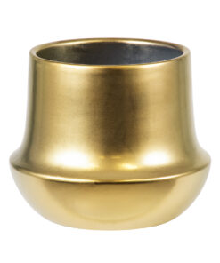 GloboStar® Artificial Garden KERKYRA 20474 Πήλινο Κεραμικό Κασπώ Γλάστρα – Flower Pot Χρυσό Φ13cm x Υ23cm