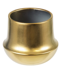 GloboStar® Artificial Garden KERKYRA 20474 Πήλινο Κεραμικό Κασπώ Γλάστρα – Flower Pot Χρυσό Φ13cm x Υ23cm