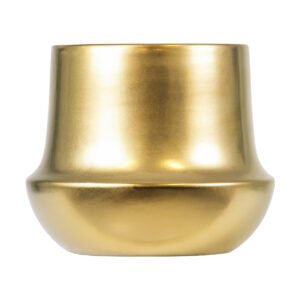 GloboStar® Artificial Garden KERKYRA 20474 Πήλινο Κεραμικό Κασπώ Γλάστρα – Flower Pot Χρυσό Φ13cm x Υ23cm