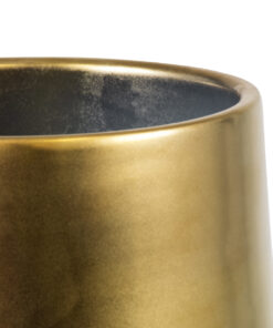 GloboStar® Artificial Garden KERKYRA 20474 Πήλινο Κεραμικό Κασπώ Γλάστρα – Flower Pot Χρυσό Φ13cm x Υ23cm