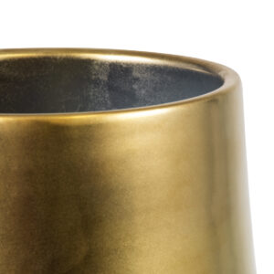 GloboStar® Artificial Garden KERKYRA 20474 Πήλινο Κεραμικό Κασπώ Γλάστρα – Flower Pot Χρυσό Φ13cm x Υ23cm