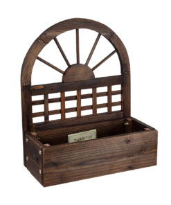 GloboStar® Artificial Garden ANTIPAXOS 20476 Επιτοίχιο Ξύλινο Κασπώ Γλάστρα – Flower Pot Καφέ Φ38cm x Υ45cm