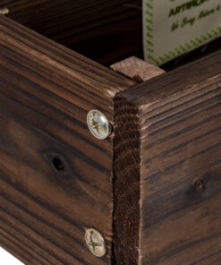 GloboStar® Artificial Garden ANTIPAXOS 20476 Επιτοίχιο Ξύλινο Κασπώ Γλάστρα – Flower Pot Καφέ Φ38cm x Υ45cm