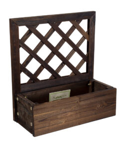 GloboStar® Artificial Garden SIKINOS 20477 Επιτοίχιο Ξύλινο Κασπώ Γλάστρα – Flower Pot Καφέ Φ38cm x Υ45cm