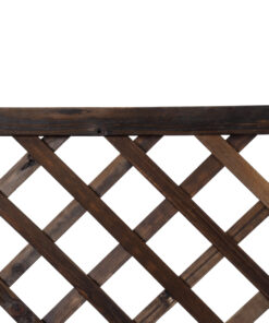 GloboStar® Artificial Garden SIKINOS 20477 Επιτοίχιο Ξύλινο Κασπώ Γλάστρα – Flower Pot Καφέ Φ38cm x Υ45cm