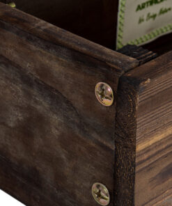 GloboStar® Artificial Garden SIKINOS 20477 Επιτοίχιο Ξύλινο Κασπώ Γλάστρα – Flower Pot Καφέ Φ38cm x Υ45cm