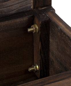 GloboStar® Artificial Garden SIKINOS 20477 Επιτοίχιο Ξύλινο Κασπώ Γλάστρα – Flower Pot Καφέ Φ38cm x Υ45cm