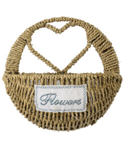 GloboStar® Artificial Garden MALTA 20478 ΣΕΤ 2 Επιτοίχια Ρατάν Πλεκτά Κασπώ Γλάστρες – Flower Pots Μπεζ A:Φ24cm x Υ14cm B:Φ30cm x Υ26cm