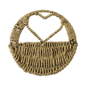 GloboStar® Artificial Garden MALTA 20478 ΣΕΤ 2 Επιτοίχια Ρατάν Πλεκτά Κασπώ Γλάστρες – Flower Pots Μπεζ A:Φ24cm x Υ14cm B:Φ30cm x Υ26cm