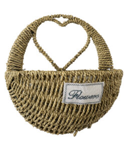 GloboStar® Artificial Garden MALTA 20478 ΣΕΤ 2 Επιτοίχια Ρατάν Πλεκτά Κασπώ Γλάστρες – Flower Pots Μπεζ A:Φ24cm x Υ14cm B:Φ30cm x Υ26cm