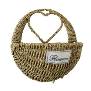 GloboStar® Artificial Garden MALTA 20478 ΣΕΤ 2 Επιτοίχια Ρατάν Πλεκτά Κασπώ Γλάστρες – Flower Pots Μπεζ A:Φ24cm x Υ14cm B:Φ30cm x Υ26cm