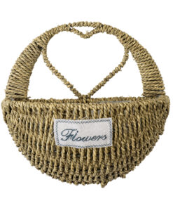 GloboStar® Artificial Garden MALTA 20478 ΣΕΤ 2 Επιτοίχια Ρατάν Πλεκτά Κασπώ Γλάστρες – Flower Pots Μπεζ A:Φ24cm x Υ14cm B:Φ30cm x Υ26cm