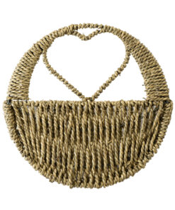 GloboStar® Artificial Garden MALTA 20478 ΣΕΤ 2 Επιτοίχια Ρατάν Πλεκτά Κασπώ Γλάστρες – Flower Pots Μπεζ A:Φ24cm x Υ14cm B:Φ30cm x Υ26cm