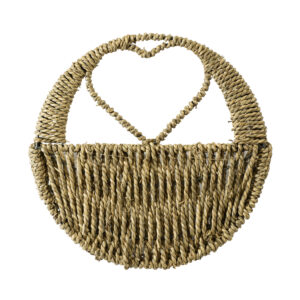 GloboStar® Artificial Garden MALTA 20478 ΣΕΤ 2 Επιτοίχια Ρατάν Πλεκτά Κασπώ Γλάστρες – Flower Pots Μπεζ A:Φ24cm x Υ14cm B:Φ30cm x Υ26cm