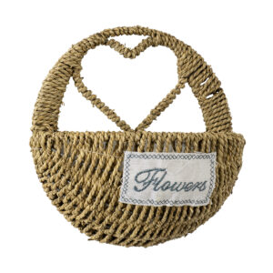 GloboStar® Artificial Garden MALTA 20478 ΣΕΤ 2 Επιτοίχια Ρατάν Πλεκτά Κασπώ Γλάστρες – Flower Pots Μπεζ A:Φ24cm x Υ14cm B:Φ30cm x Υ26cm