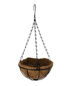 GloboStar® Artificial Garden SALAMINA 20479 Κρεμαστό Κασπώ Γλάστρα – Flower Pot από Φλοιό Καρύδας Καφέ Φ20cm x Υ10cm