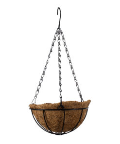 GloboStar® Artificial Garden SALAMINA 20479 Κρεμαστό Κασπώ Γλάστρα – Flower Pot από Φλοιό Καρύδας Καφέ Φ20cm x Υ10cm