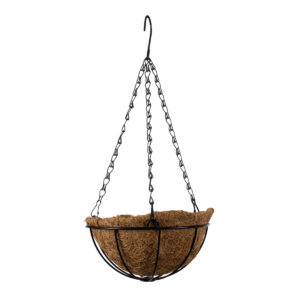 GloboStar® Artificial Garden SALAMINA 20479 Κρεμαστό Κασπώ Γλάστρα – Flower Pot από Φλοιό Καρύδας Καφέ Φ20cm x Υ10cm