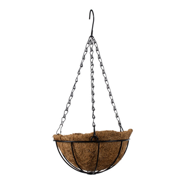 GloboStar® Artificial Garden SALAMINA 20479 Κρεμαστό Κασπώ Γλάστρα – Flower Pot από Φλοιό Καρύδας Καφέ Φ20cm x Υ10cm