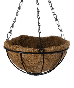 GloboStar® Artificial Garden SALAMINA 20479 Κρεμαστό Κασπώ Γλάστρα – Flower Pot από Φλοιό Καρύδας Καφέ Φ20cm x Υ10cm