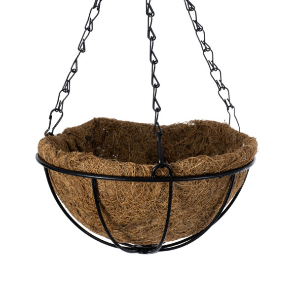 GloboStar® Artificial Garden SALAMINA 20479 Κρεμαστό Κασπώ Γλάστρα – Flower Pot από Φλοιό Καρύδας Καφέ Φ20cm x Υ10cm