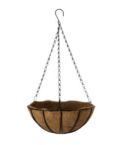 GloboStar® Artificial Garden SALAMINA 20480 Κρεμαστό Κασπώ Γλάστρα – Flower Pot από Φλοιό Καρύδας Καφέ Φ30cm x Υ15cm