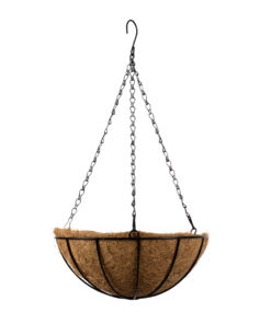 GloboStar® Artificial Garden SALAMINA 20480 Κρεμαστό Κασπώ Γλάστρα – Flower Pot από Φλοιό Καρύδας Καφέ Φ30cm x Υ15cm